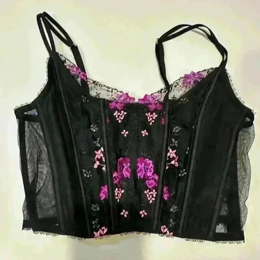 Victoria’s Secret Black and purple Bustier Size Medium